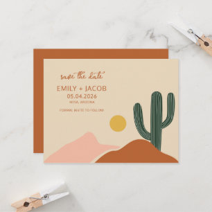 Boho-Wüsten-Hochzeit Einfache Save the Date