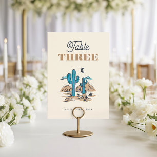 Boho-Wüsten-Kaktus-Arizona-Hochzeit-Tischnummer Tischnummer