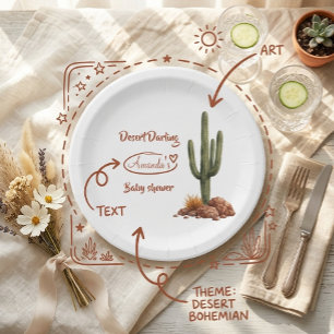 Boho-Wüsten-Schatz Südwest-Baby-Party Pappteller