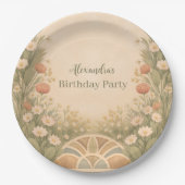 Boho-Wüsten-Wildblumen-Geburtstag Pappteller (Vorderseite)