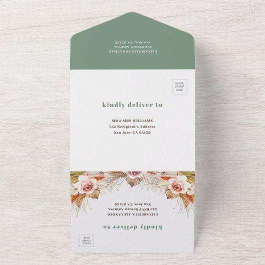 Boho Wüstenargenrahmen All In One Einladung (Außenbereich)