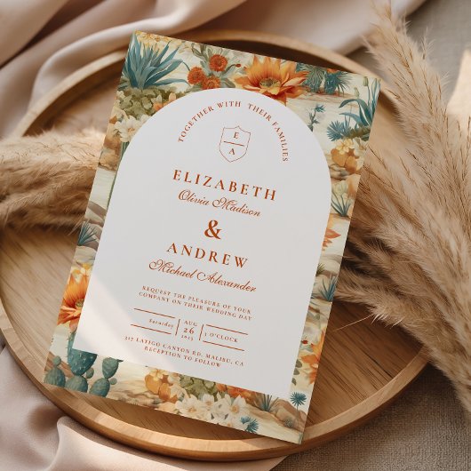 Boho-Wüstenbogen-Hochzeit Einladung