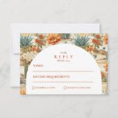 Boho-Wüstenbogen-Hochzeit RSVP Karte (Vorderseite)