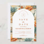 Boho-Wüstenbogen-Hochzeit Save The Date (Vorderseite)