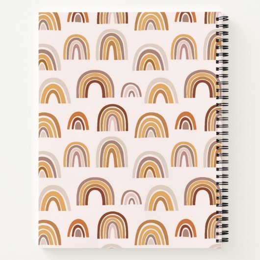 Boho Wüstenbogen in neutralen Personalisierten Notizblock (Rückseite)