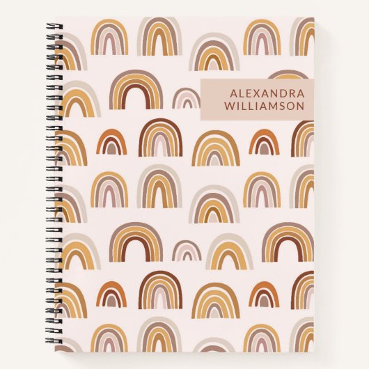 Boho Wüstenbogen in neutralen Personalisierten Notizblock (Vorderseite)