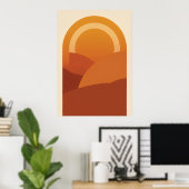 Boho-Wüstenbogen-Landschaftsposter | Retro-Sonne T Poster (Heimbüro)