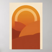 Boho-Wüstenbogen-Landschaftsposter | Retro-Sonne T Poster (Vorne)