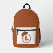 Boho Wüstencowgirl Cowboy Boots Bedruckter Rucksack (Vorderseite)