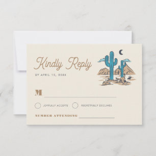 Boho-Wüstenhochzeit Cactus Arizona Südwesten RSVP Karte