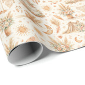 Boho-Wüstenhochzeit-Wasserfarbmuster Geschenkpapier (Rolleneckpunkt)