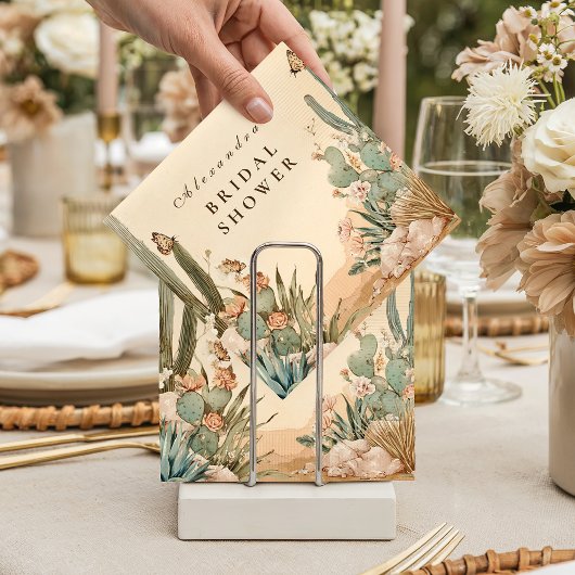 Boho-Wüstenkaktus-Brautparty Serviette