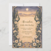 Boho-Wüstenkaktus-Geburtstag Einladung (Vorderseite)