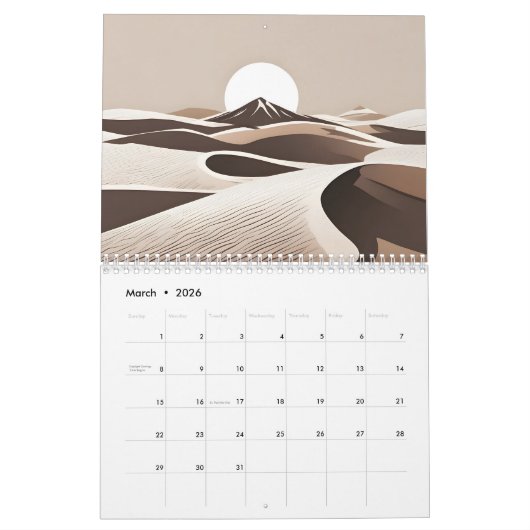 Boho Wüstenkunst Kalender (Mär 2026)