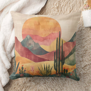 Boho-Wüstenlandschaft - südwestliche Natur Kissen