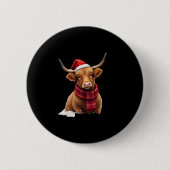 Boho Xmas Christmas Highland Cow T-Shirt (1) Button (Vorderseite)
