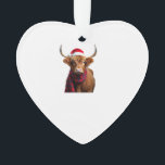 Boho Xmas Christmas Highland Cow T-Shirt (1) Ornament<br><div class="desc">Boho Xmas Christmas Highland Cow T-Shirt (1)</div>