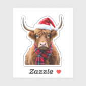 Boho Xmas Christmas Highland Cow T-Shirt (2) Aufkleber (Blatt)