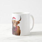 Boho Xmas Christmas Highland Cow T-Shirt Kaffeetasse (VorderseiteRechts)