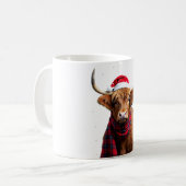 Boho Xmas Christmas Highland Cow T-Shirt Kaffeetasse (Vorderseite Links)