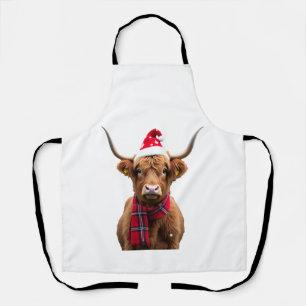 Boho Xmas Weihnachten Highland Cow T-Shirt (4) Schürze