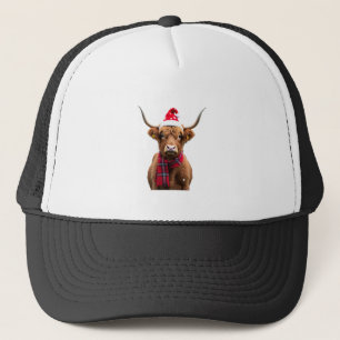 Boho Xmas Weihnachten Highland-Kuh T-Shirt (4) Truckerkappe