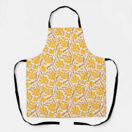 Boho Yellow Abstrakt Floral Pattern Schürze