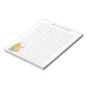 Boho Yellow Abstrakte Formen Personalisiert Lined Notizblock (Rotiert)