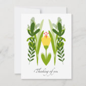 Boho Yellow Blume & Greenery Denken Sie an Ihre Ka (Vorderseite)