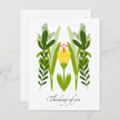 Boho Yellow Blume & Greenery Denken Sie an Ihre Ka (Vorne/Hinten)