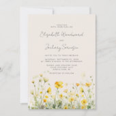 Boho Yellow Buttercups Hochzeit der Wasserfarben Einladung (Vorderseite)