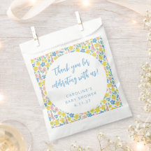 Boho Yellow Ditsy Floral Custom Baby Dusche Danke