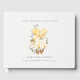 Boho Yellow Dress Shoes Foliage Girl Babydusche Gästebuch