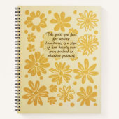 Boho Yellow Floral Briefmarke Custom Quote Journal Notizblock (Vorderseite)