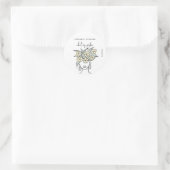 Boho Yellow Floral Whimsical Gardener Personalisie Runder Aufkleber (Tasche)