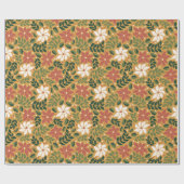 Boho Yellow Green Red Floral Weihnachtsfeiertag Geschenkpapier (Flach)