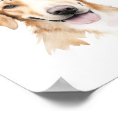 Boho Yellow Labrador Hund Blume Crown Watercolor Poster (Ecke)