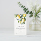 Boho Yellow Lemon Garden Diaper Raffle Baby Dusche Begleitkarte (Stehend Vorderseite)