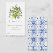 Boho Yellow Lemon Tree Diaper Raffle Baby Dusche Begleitkarte (Vorne/Hinten)