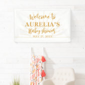 Boho Yellow Little Ray Sunshine on Way Baby Dusche Banner (Insitu)