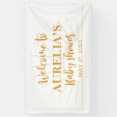 Boho Yellow Little Ray Sunshine on Way Baby Dusche Banner (Vertikal)