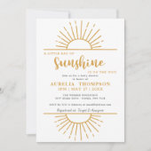 Boho Yellow Little Ray Sunshine on Way Baby Dusche Einladung (Vorderseite)