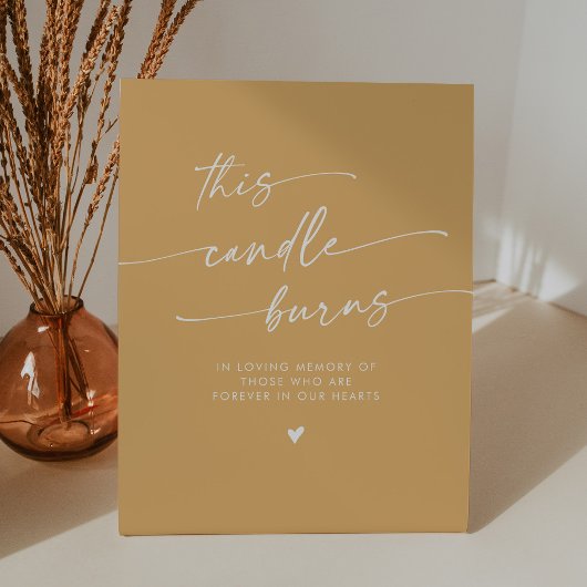 Boho Yellow Marigold Diese Kerze Burns Memorial Sockelschild