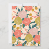 Boho Yellow Orange Botanische Blume Brautparty Einladung (Rückseite)