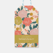 Boho Yellow Orange Botanische Blume Brautparty Geschenkanhänger (Rückseite)