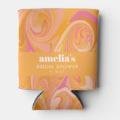 Boho Yellow Pink Marble Benutzerdefinierter Brautp Dosenkühler (Vorderseite)