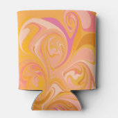 Boho Yellow Pink Marble Benutzerdefinierter Brautp Dosenkühler (Rückseite)