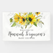 Boho Yellow Sonnenblume Blütendusche Banner (Horizontal)