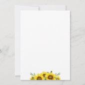Boho Yellow Sunflower Baby Girl Dusche Einladung (Rückseite)