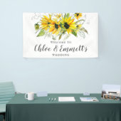 Boho Yellow Sunflower Blues Hochzeit Banner (Messeveranstaltung)